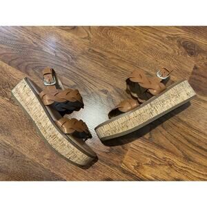 Nordstrom Rack Women’s Cork Wedge Summer Sandals – Tan – Size 9 – NWOB